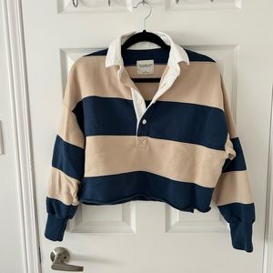 Abercrombie Cropped Rugby Long Sleeve - Small